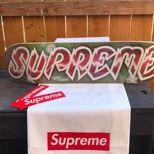 Supreme Red Lee Logo Skateboard